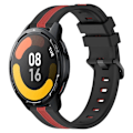 Pikkukuva 1 / 5: Musta Punainen Musta Punainen Silikoninen Kellonranneke yhteensopiva Xiaomi Mi Watch S1 Activen kanssa
