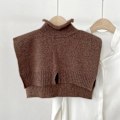 Miniatyrbilde 1 av 5: Dame falsk krage Avtakbar halv sjal Allsidig ensfarget Coffee color