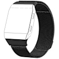 Miniatyrbillede 1 af 3: Sort Sort kompatibel med Fitbit Ionic Milanese Urrem Stor Størrelse: 24x2.2cm kompatibel med Fitbit Ionic