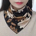 Miniatyrbilde 2 av 4: Dame falsk krage Avtakbar halvtynn Cervical Support Bana Black and gray houndstooth
