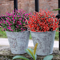 Miniatyrbillede 2 af 5: Kunstige Lavendelblomster Planter 8 Stykker, Livagtige UV-resistente Falske Buske Grønne Buske Buket Red 8
