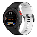 Miniatyrbillede 1 af 5: Sort Hvid Sort Hvid Silikone Urrem kompatibel med Garmin Fenix 7