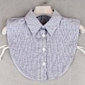 Miniatyrbilde 2 av 4: Dame falsk krage Avtakbar halv Avtakbar skjorte All-Match Red Plaid