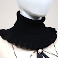 Miniatyrbilde 1 av 4: Dame falsk krage Avtakbar halv Skjerf Skjerf Hals Termisk H Black
