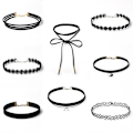 Miniatyrbilde 2 av 5: Dame falsk krage Avtakbar halv DIY Ornament Choker /Halskjede 225