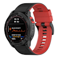 Miniatyrbillede 1 af 5: Sort Rød Sort Rød Silikone Urrem kompatibel med Garmin Fenix 7