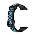 Miniatyrbillede 4 af 5: Sort Blå Sort Blå kompatibel med Huawei Band 6 / Honor Band 6 Tofarvet Silikonerem