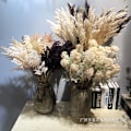 Miniatyrbillede 4 af 6: Nordisk stil kunstig trehovedet højt siv til bryllupssalindretning stue blomsterarrangement Beige