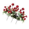 Miniatyrbillede 2 af 2: 3 stk. Kunstige blomster til boligdekoration, julebær, kunstige bærgrene, juletræspynt