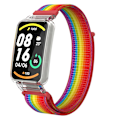 Miniatyrbilde 1 av 5: Rainbow Rainbow PC-deksel + Nylon Loop-stropp kompatibel med Xiaomi Mi Band 7 Pro