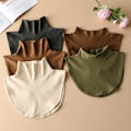 Miniatyrbilde 2 av 5: Dame falsk krage Avtakbar halvfarget strikket stripe Apricot Middle collar