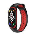 Pikkukuva 1 / 2: Musta Punainen Musta Punainen Silikoni Kellonranneke yhteensopiva Xiaomi Mi Band 7:n kanssa