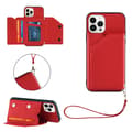 Etui til iPhone 13 Pro Rød (med armbånd) Soft-Touch Kortholder Stropp Multi-Kort