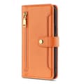 Fodral för iPhone 15 Pro Max Orange (enkelt läderfodral) Flip Crossbody Strap