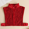 Miniatyrbilde 1 av 5: Dame falsk krage Avtakbar Allsidig Avtakbar Stand Temperament lace (wine red)