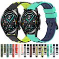 Miniatyrbillede 4 af 5: Sort Limegrøn Sort Limegrøn Silikone Urrem kompatibel med Huawei Watch Gt2 42mm