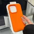 Fodral för iPhone 13 Lychee Orange Pebbled mjukt
