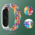 Miniatyrbillede 5 af 5: Rød Hvid Rød Hvid kompatibel med Xiaomi Mi Band 6 / 5 / 4 Nylon Flettet Urrem