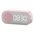 Miniatyrbillede 1 af 5: Bluetooth Højttaler Ur Multifunktionelt Smart Digitalt Spejl Vækkeur til Hjem Skole Kontor Engelsk Version Z7 Pink