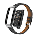Miniatyrbillede 3 af 5: Sort Sort Lille Talje Læder Urrem kompatibel med Xiaomi Mi Band 7 Pro