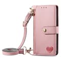 Etui til iPhone 13 Pro Rosa [lang crossbody-snor] Source Love Pebbled RFID-blokkerende stropp