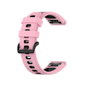 Miniatyrbillede 2 af 5: Pink Sort Pink Sort 22mm Tofarvet Silikone Urrem kompatibel med Garmin Fenix 7 / Epix