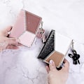 Pikkukuva 3 / 5: Muotilompakot Vetoketjullinen Kolikkokukkaro Naisten Pitkät Lyhyet Kukkarot Käsilaukut Naisten Clutch Korttikotelo Pu Nahka Rahapussi Lompakko Short Blue