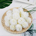 Miniatyrbilde 1 av 5: 10 stk. Silkekrysantemum Ball Buketter Hortensia for Bryllup White