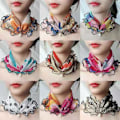 Miniatyrbilde 2 av 5: Dame falsk krage Avtakbar halv Håndkle Mesh Skjerf Perle Ska 1 elegant and moving Scarf size