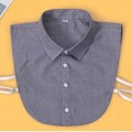 Miniatyrbilde 1 av 5: Dame falsk krage Avtakbar halv Arbeidsklær Skjorte Samme Skjorte Gray thick pointed collar 44 size