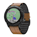 Miniatyrbillede 3 af 5: Brun Brun kompatibel med Garmin Fenix 6x Silikone + Læder Urrem