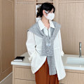 Miniatyrbilde 1 av 5: Dame falsk krage Avtakbar halv Liten Sjal Ensfarget Kn Light gray 120cm