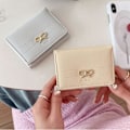 Miniatyrbillede 4 af 5: Dame Lille Kompakt Pung Pu Læder Clutch Punge Kortholder Damepung Pengepung, Clutch Pung Tre-fold Punge Gul Yellow