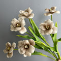 Miniatyrbillede 1 af 6: Højkvalitets PU Brun Tulipan Flap Blomst til Bryllupsdekoration i Hjemmet PU open tulip dark brown