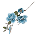 Miniatyrbilde 1 av 5: Kunstig Blomst Sjarmerende Realistisk Stoff 3 Hoder Fabel Magnolia Blomster for Stue Blue