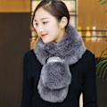 Miniatyrbild 3 av 5: Dam Falsk Krage Avtagbar Halv Plyschpäls Imitationspäls Sc Pure black super soft Sequined scarf