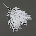 Miniatyrbillede 1 af 10: 1/3 stk. Kunstig Pileblad Rattan 5 Grene Skovplanter Blomsterarrangement DIY Dekoration Krans White 3pcs
