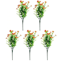 Miniatyrbillede 1 af 5: 5 stk. Kunstig Blomst UV-bestandig 7 Gren Forår Sommer Simuleret Eucalyptus Chrysanthemum Orange