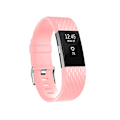 Pikkukuva 2 / 5: Vaaleanpunainen timanttikuvioinen ranneke, yhteensopiva Fitbit Charge 2:n kanssa, 10,5x8,5 cm