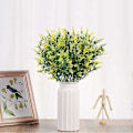 Miniatyrbillede 3 af 5: Kunstige Lavendelblomster Planter 8 Stykker, Livagtige UV-resistente Falske Buske Grønne Buske Buket Yellow 6