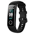 Miniatyrbillede 2 af 5: Sort Sort Silikone Urrem kompatibel med Huawei Honor Band 4 / Band 5