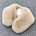 Miniatyrbilde 1 av 5: Dame falsk krage Avtakbar halvtykk Imitert Otter Khaki