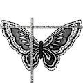 Miniatyrbilde 2 av 4: Dame falsk krage Avtakbar halv Brodert Korsage Smør Black Black