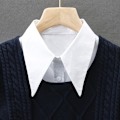 Miniatyrbilde 3 av 5: Dame falsk krage Avtakbar halv Hvit Stilig Allsidig Round neck
