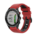 Miniatyrbillede 1 af 5: Rød Sort Rød Sort Silikone Urrem kompatibel med Garmin Approach S62