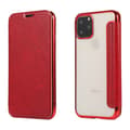 Etui til iPhone 16 rød Flip Elektroplettering Ring Transparent Wallet med Kortholder