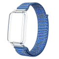 Miniatyrbillede 2 af 5: Blå PC-etui + Nylon Loop-rem kompatibel med Xiaomi Mi Band 7 Pro