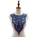 Miniatyrbilde 4 av 4: Dame falsk krage Avtakbar halv Milk Silk Brodert Cors White White