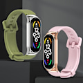 Miniatyrbillede 4 af 5: Blå Sølv Blå Sølv Silikone Urrem kompatibel med Xiaomi Mi Band 7 / 7 Nfc kompatibel med Xiaomi Mi Band 7 / 7 Nfc