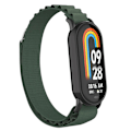 Miniatyrbilde 2 av 5: Svart Armégrønn Svart Armégrønn Metallplugg Løkke Nylonrem kompatibel med Xiaomi Mi Band 8